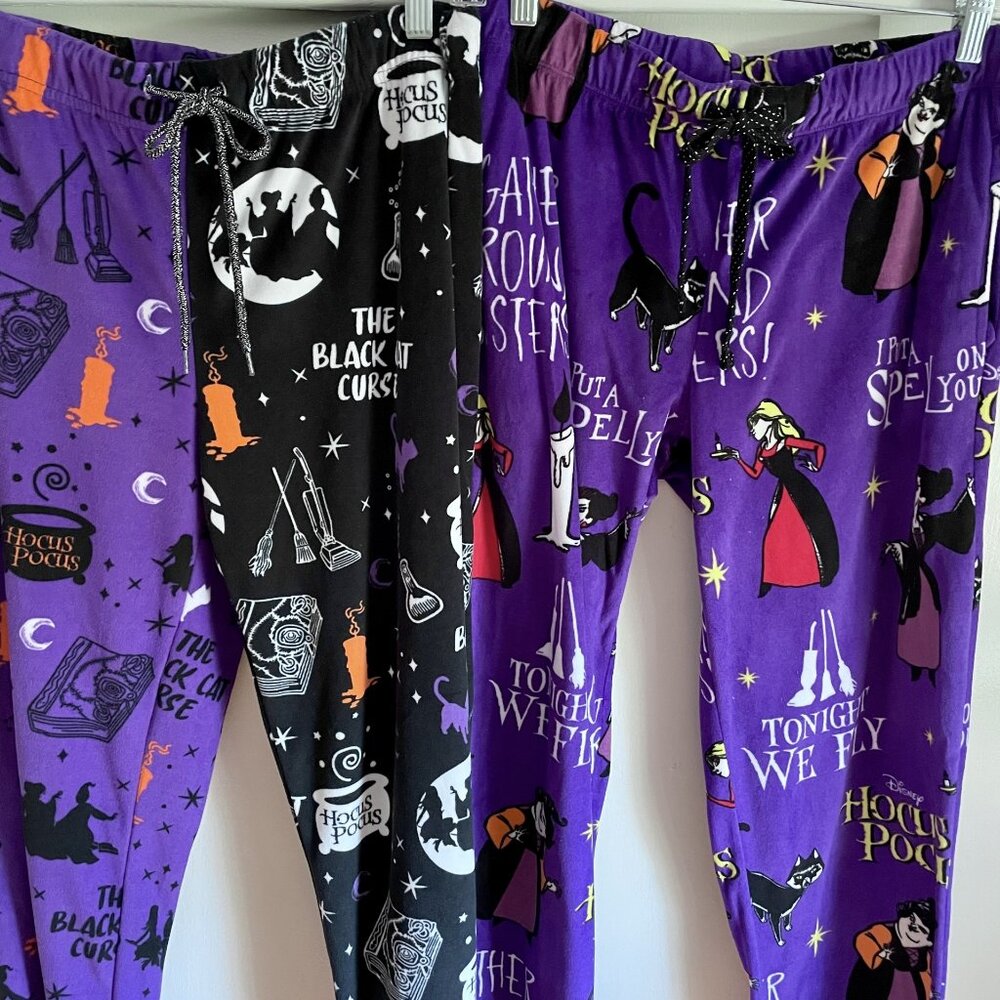 Disney Womens HOCUS POCUS Pajama Lounge Jogger Pants with Pockets Size M Purple - Picture 11 of 11